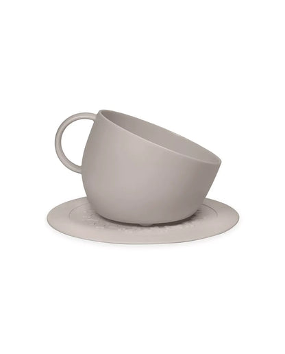Set of high anti-splash bowl and dove gray under-bowl mat