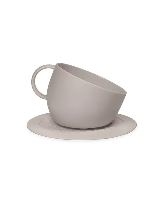 Set of high anti-splash bowl and dove gray under-bowl mat