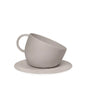 Set of high anti-splash bowl and dove gray under-bowl mat
